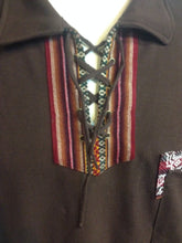 Load image into Gallery viewer, Brown Short Sleeve Peruvian Shirt, Size XL